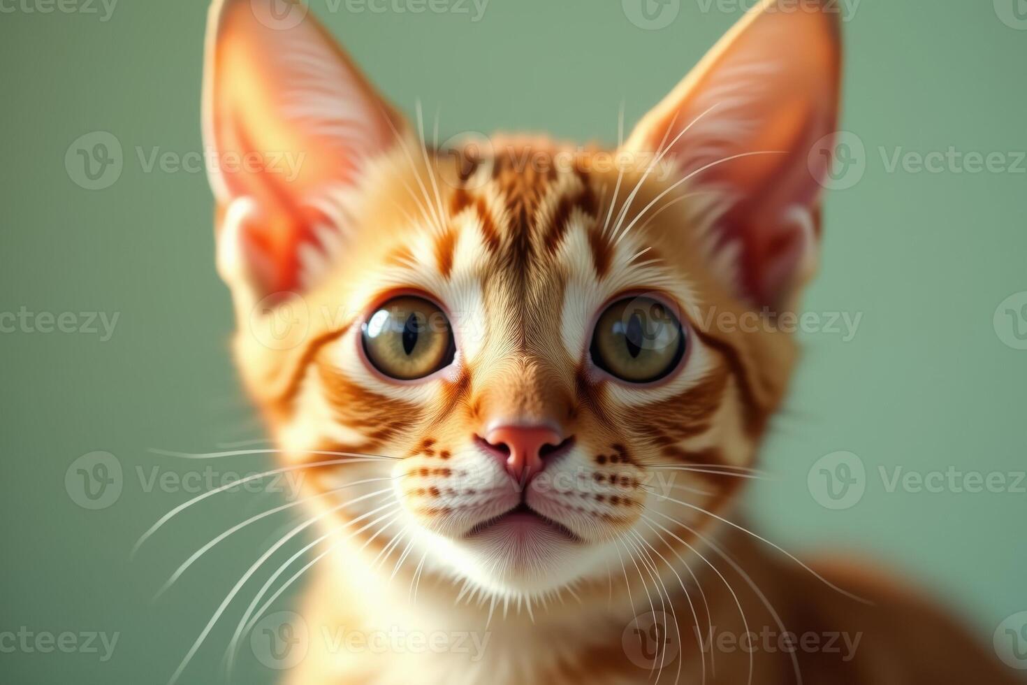 A close up of a cat with big eyes photo