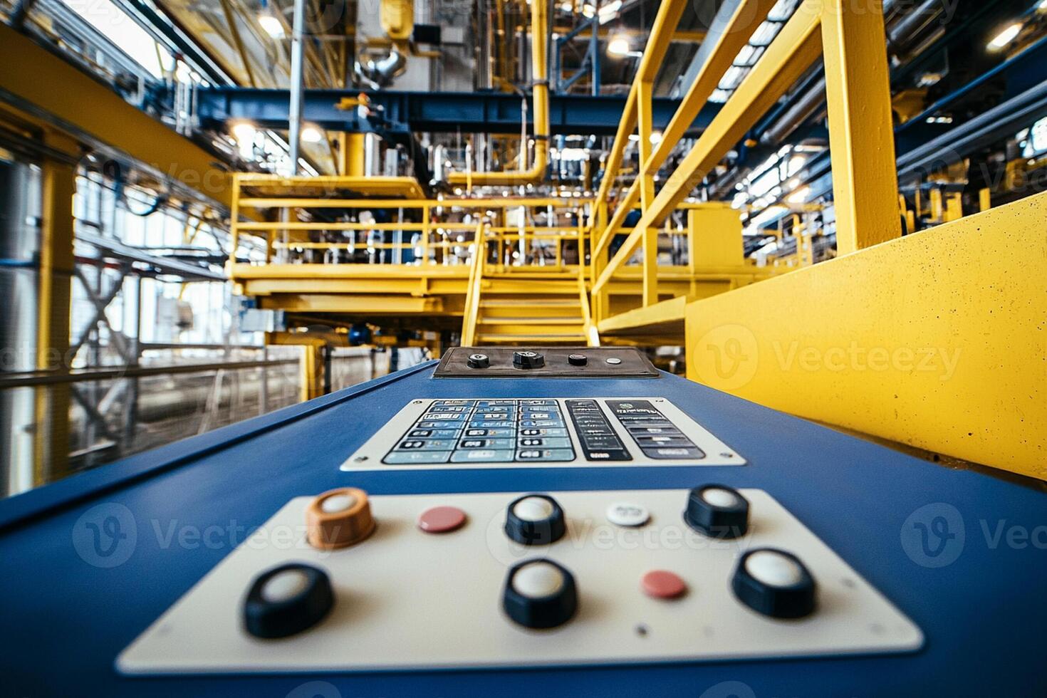 A control panel in a factory photo