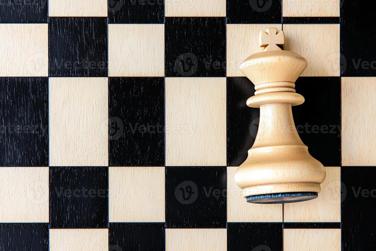 A chess piece on a black and white checkered board photo