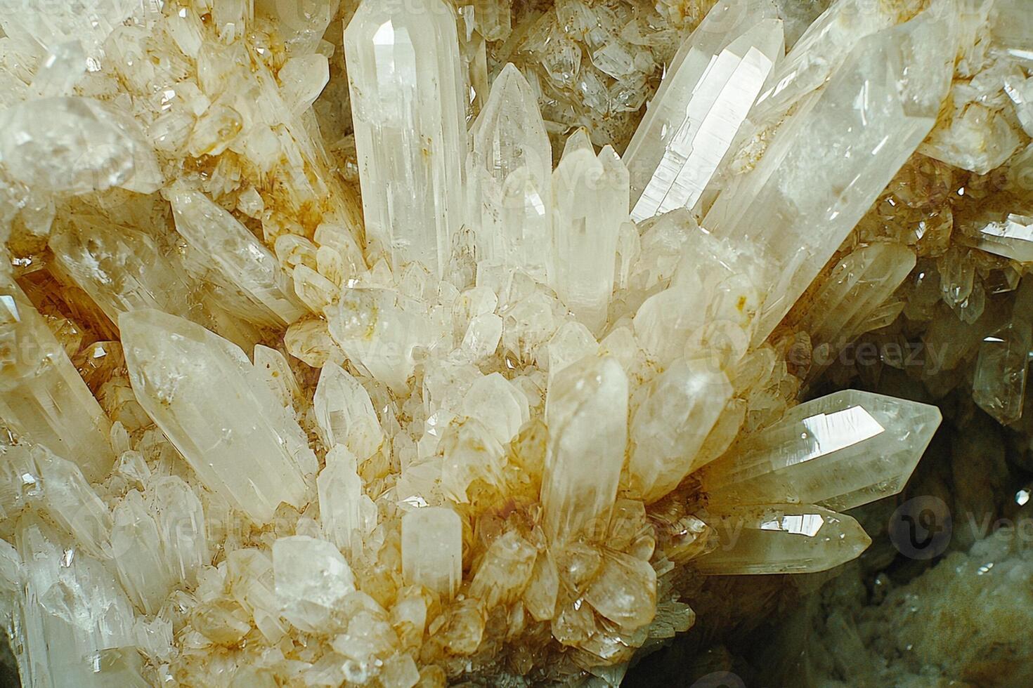 A close up of crystals in a rock formation photo