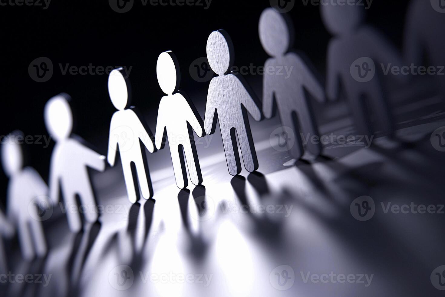 A group of people standing in a line photo