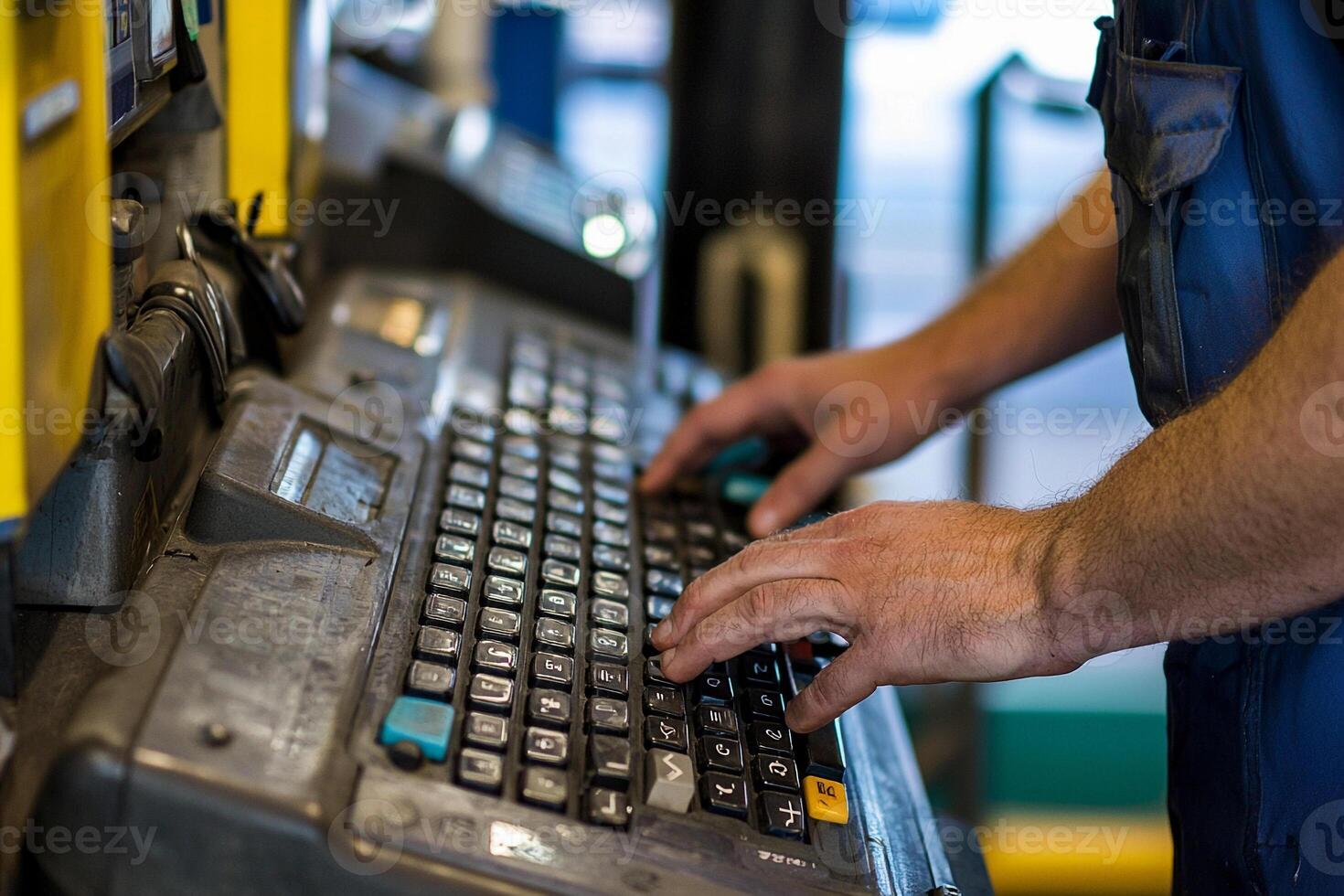 A man typing on a keyboard photo