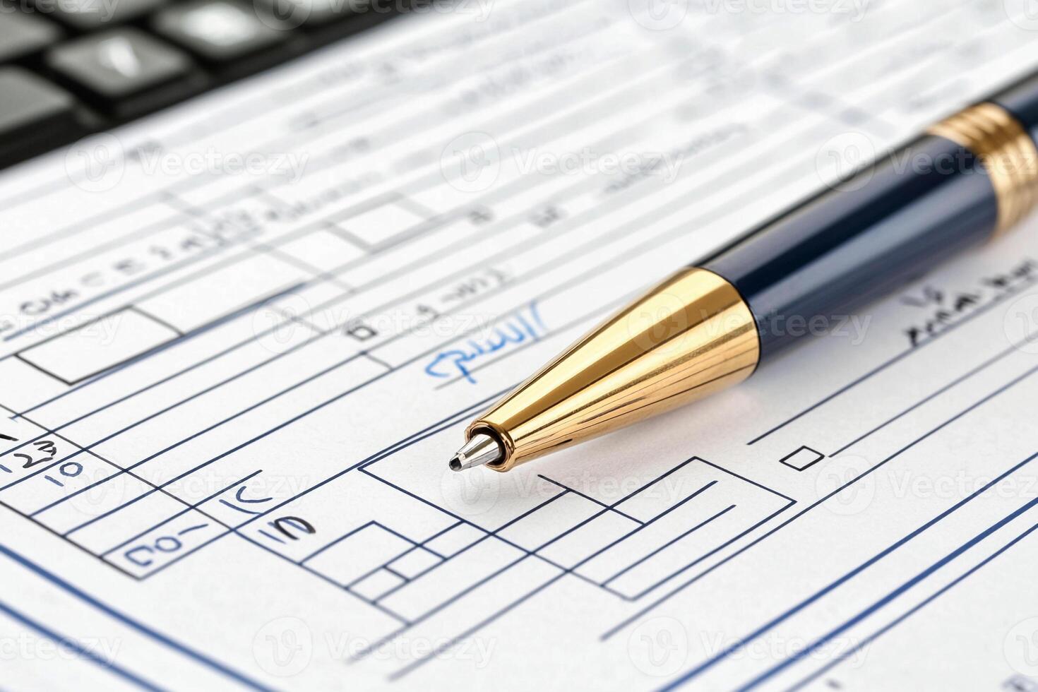 A pen on a check form photo