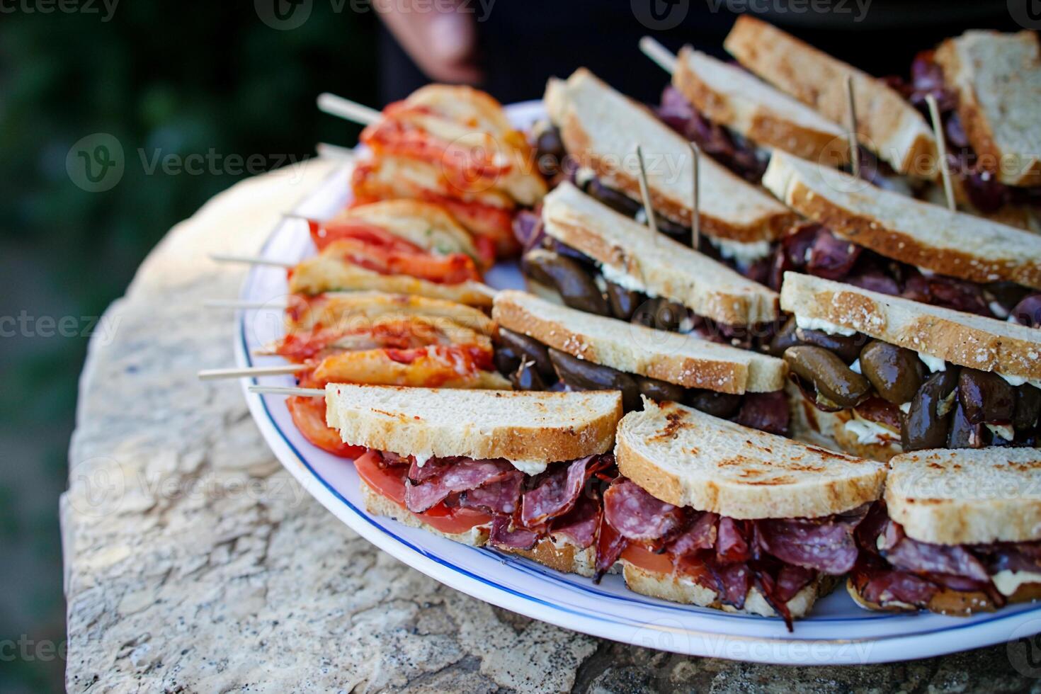 A plate of sandwiches photo