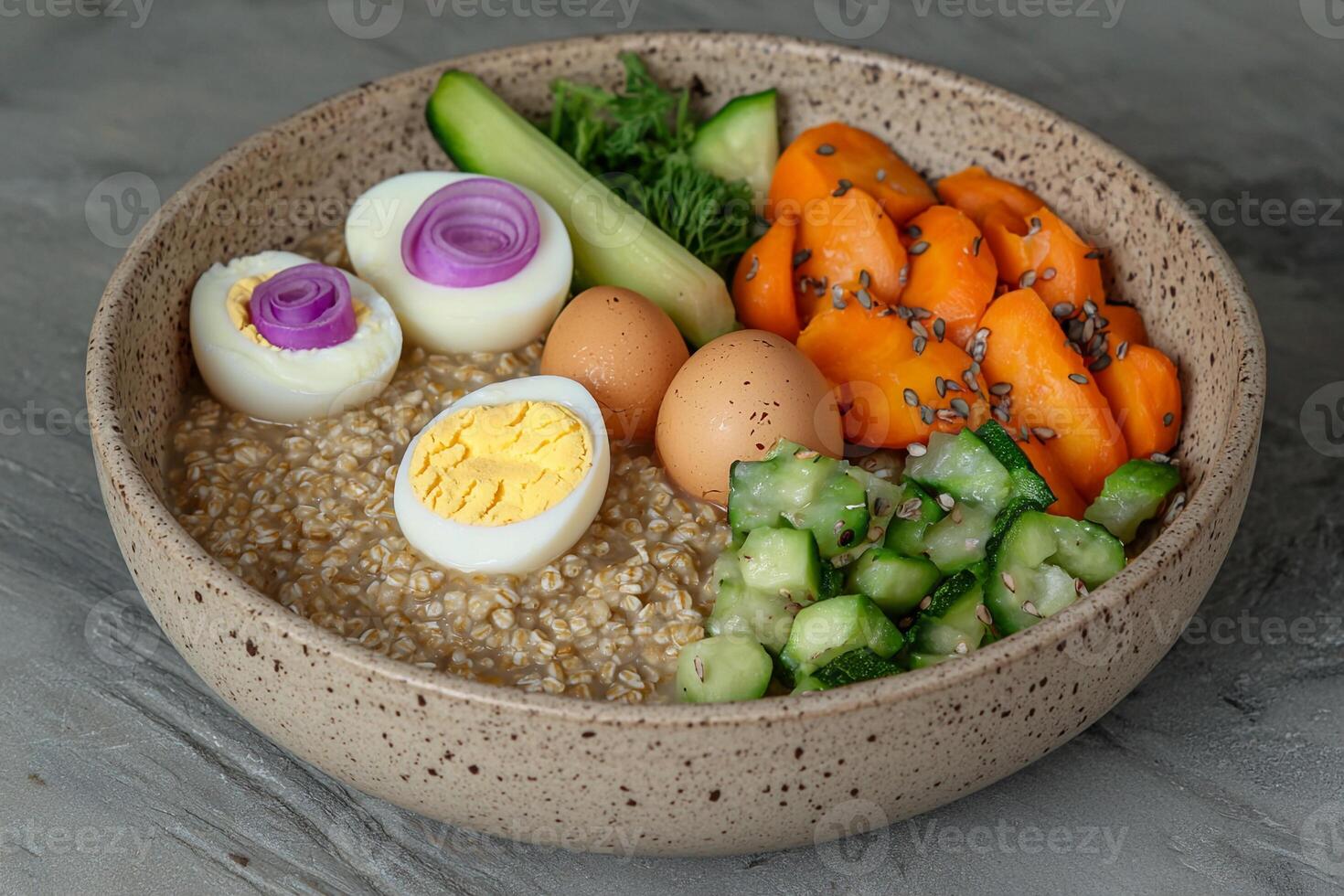 A bowl of food photo