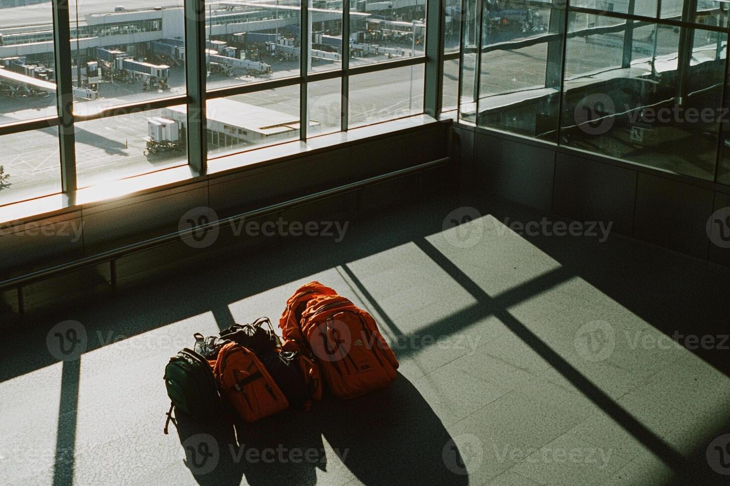 A large window in an airport photo