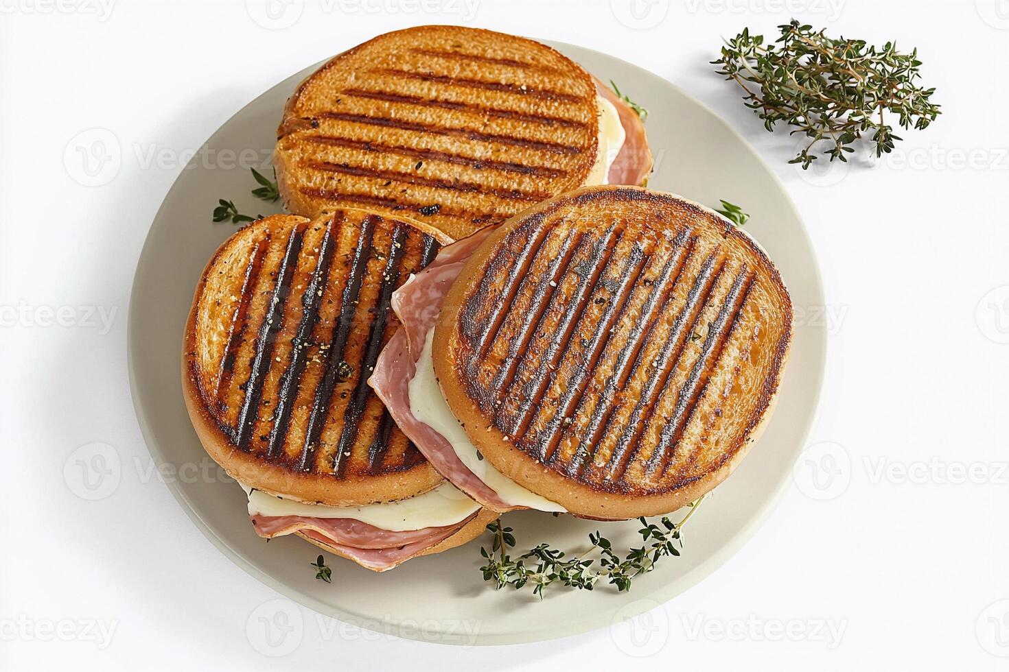 Grilled cheese sandwich with ham and cheese photo