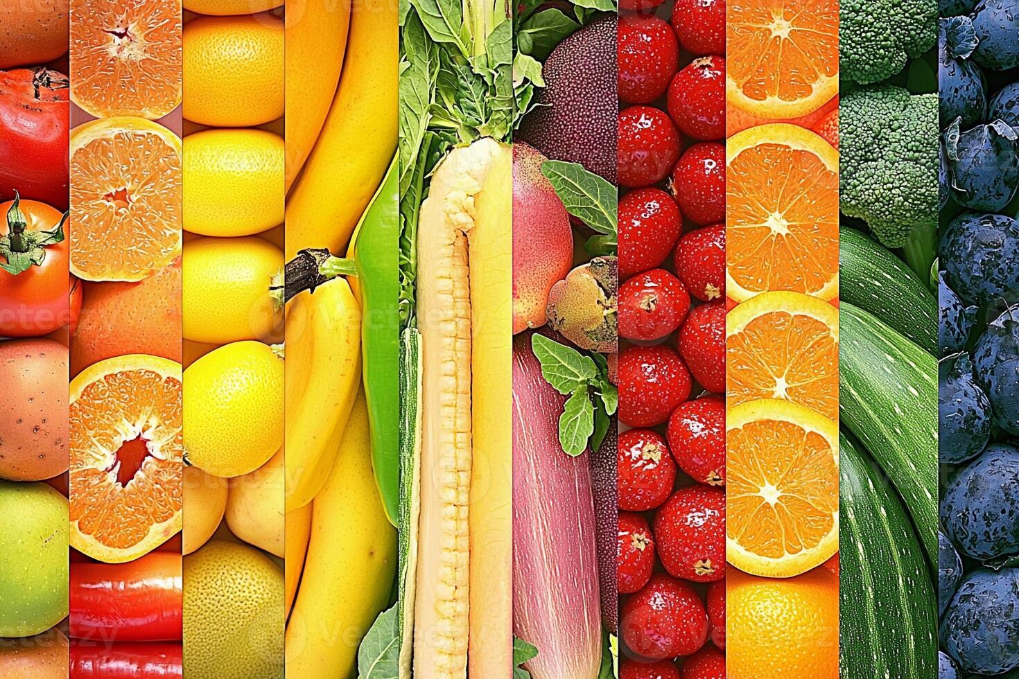 A collage of fruits and vegetables photo