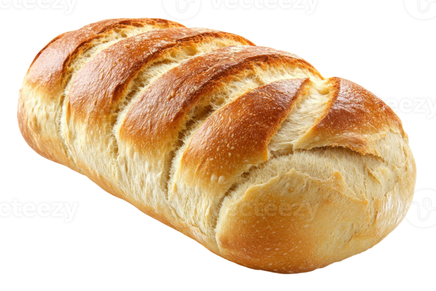 Freshly baked bread loaf with golden crust, perfect for sandwiches or to enjoy with meals at any time of day png