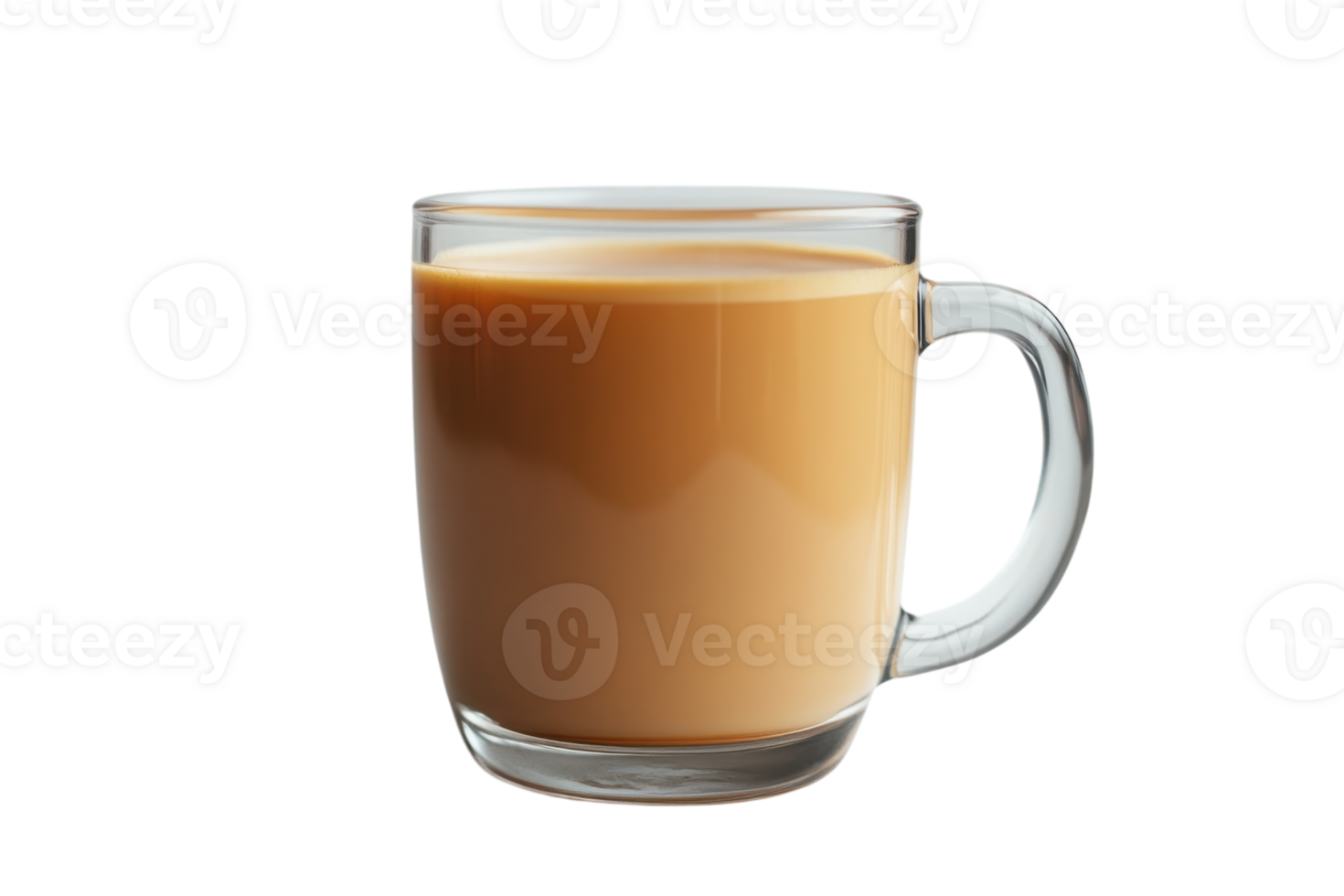 Warm cup of spiced tea served in a clear glass on a minimalist background during a cozy afternoon png