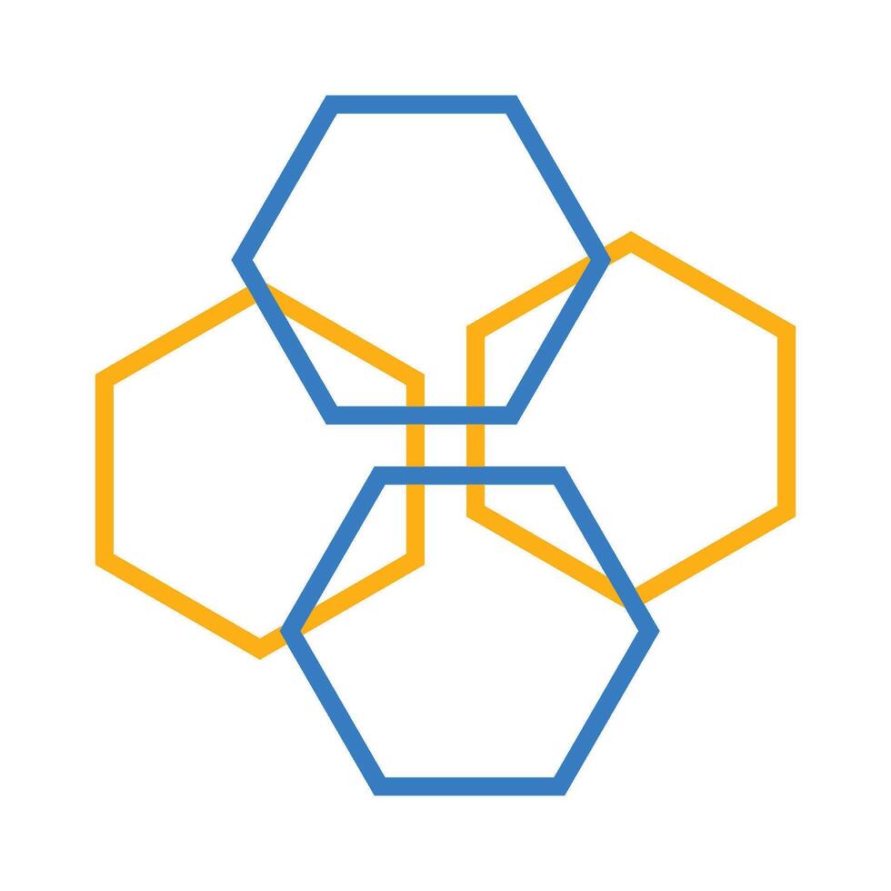 hexagon geometric shape icon vector