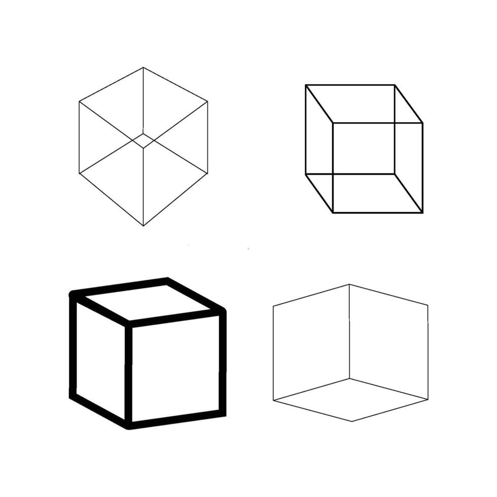 cube box icon simple vector