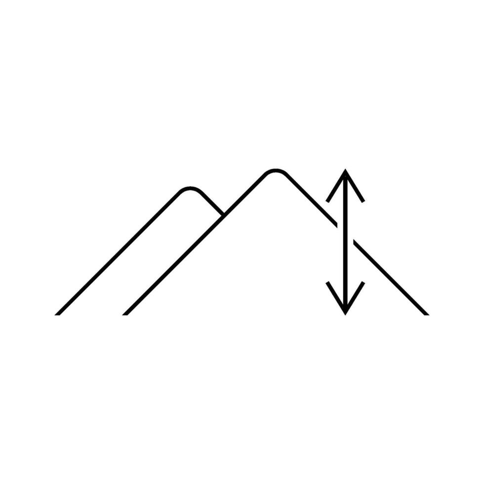 altitude icon, height symbol vector
