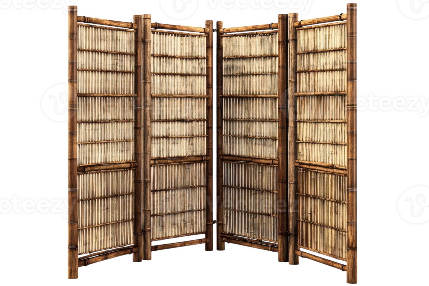 Decorative bamboo privacy screen designed for indoor or outdoor use, showcasing craftsmanship and natural materials png