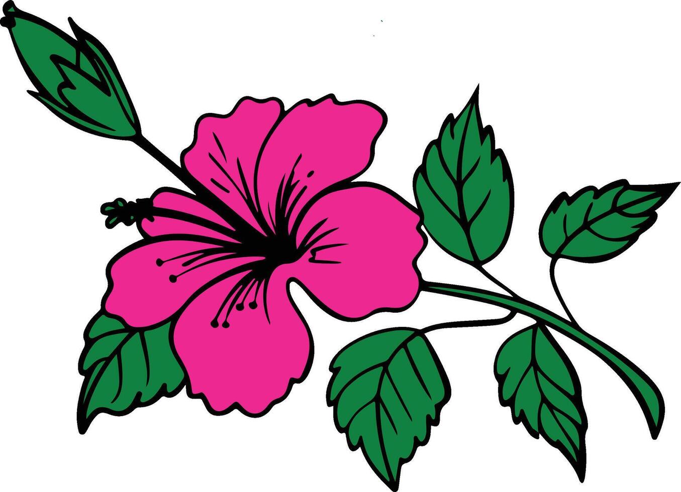 Detailed Flower Silhouette Graphic vector