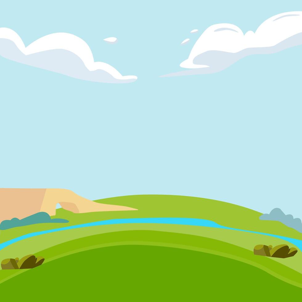 cartoon style background of sky. flat style nature landscape vector
