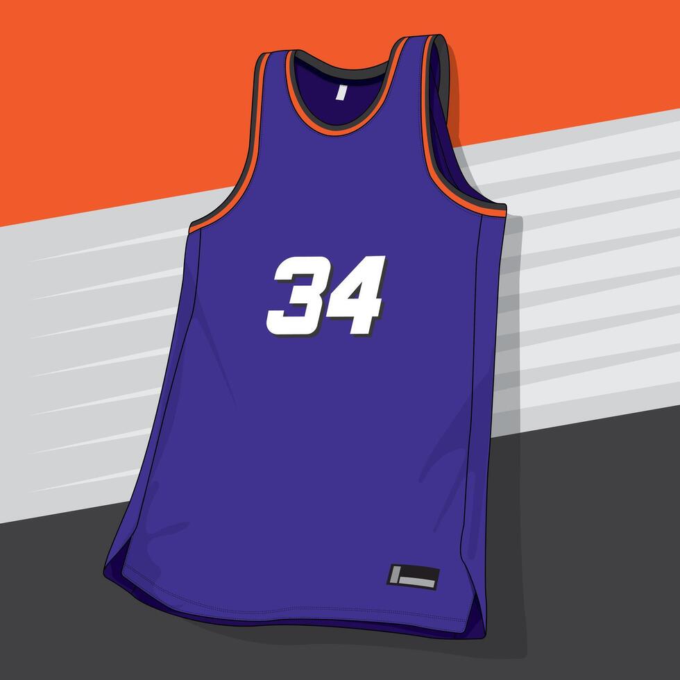 purple color basketball jersey uniform vector