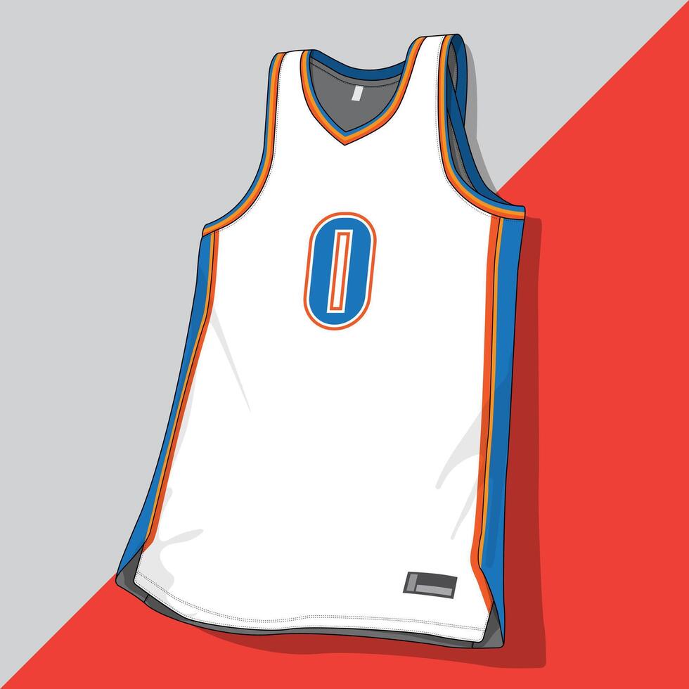white color jersey for basketball vector