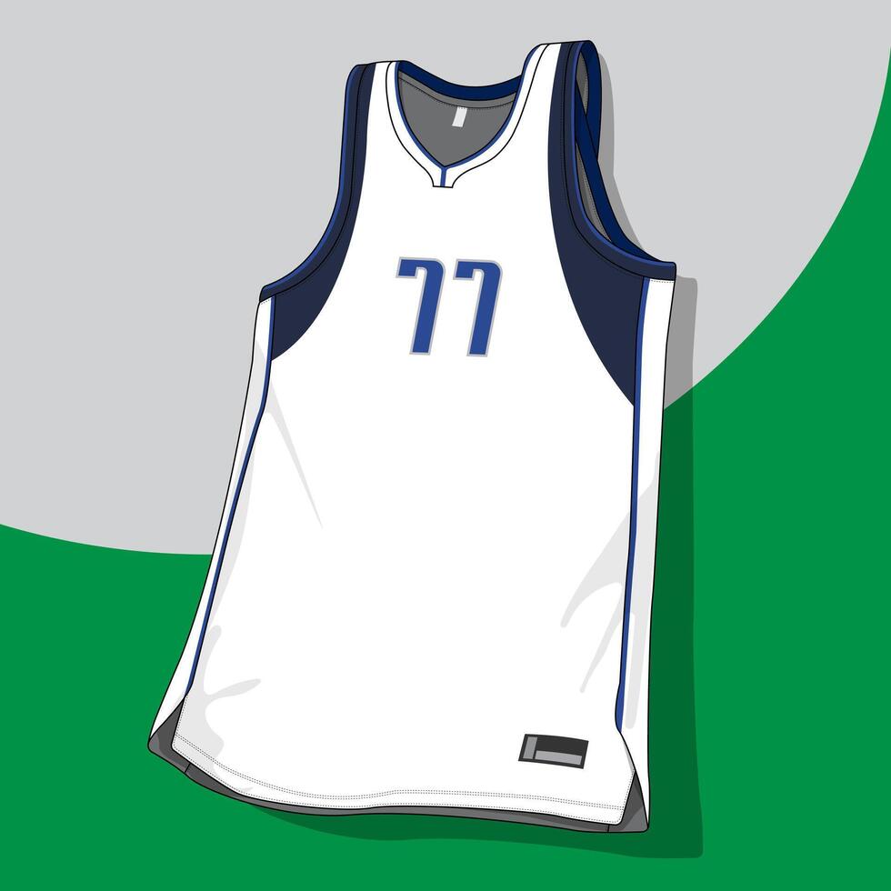 white basketball jersey front view for sports vector