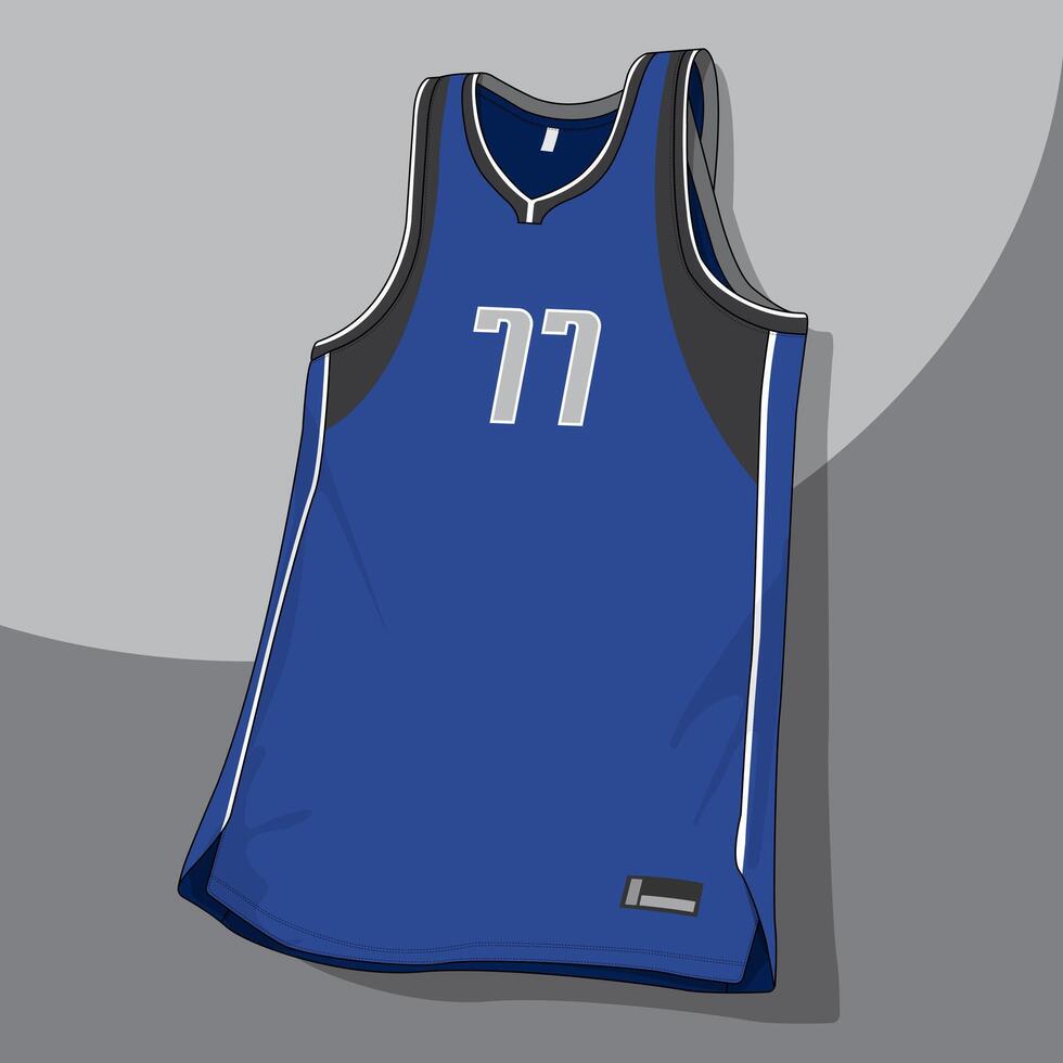 blue and black basketball jersey uniform apparel template vector
