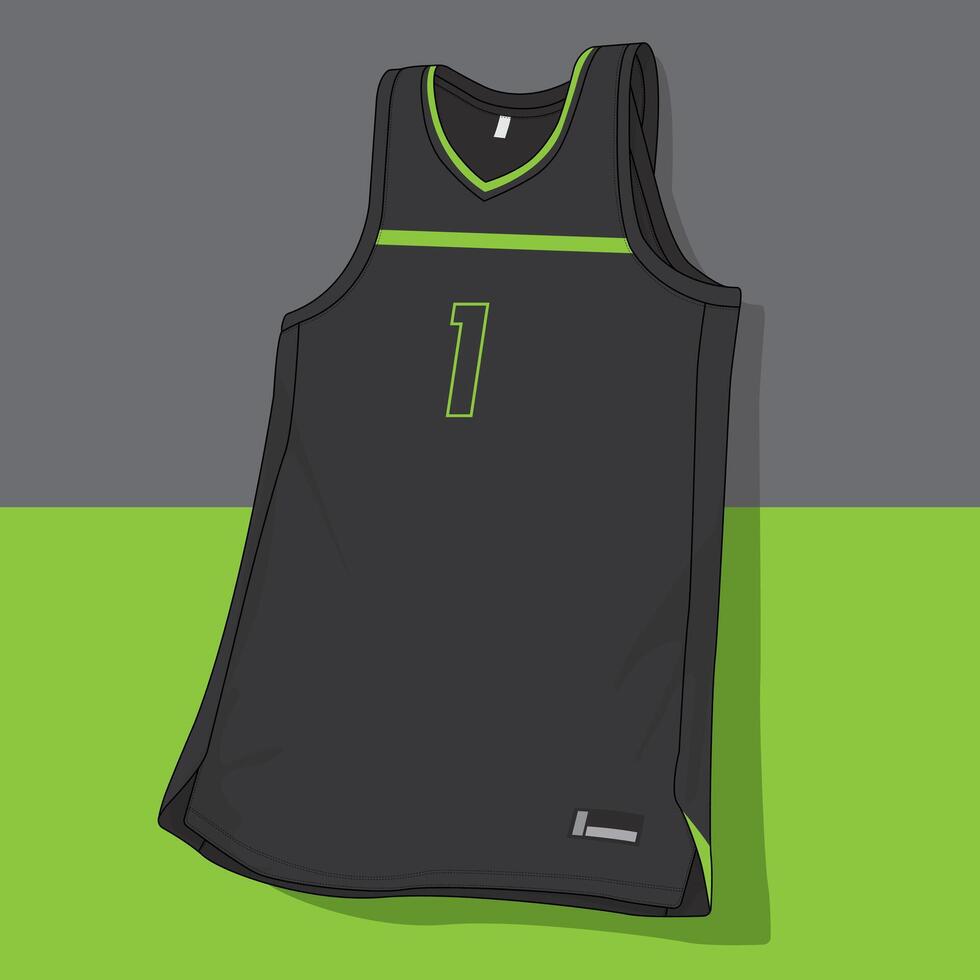 number one jersey of basketball uniform vector
