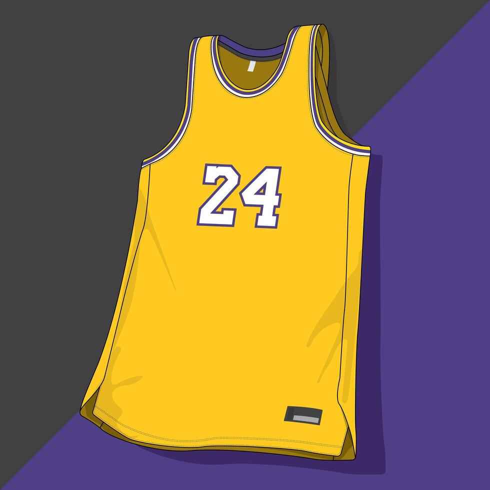 yellow color basketball jersey uniform front view isolated design vector