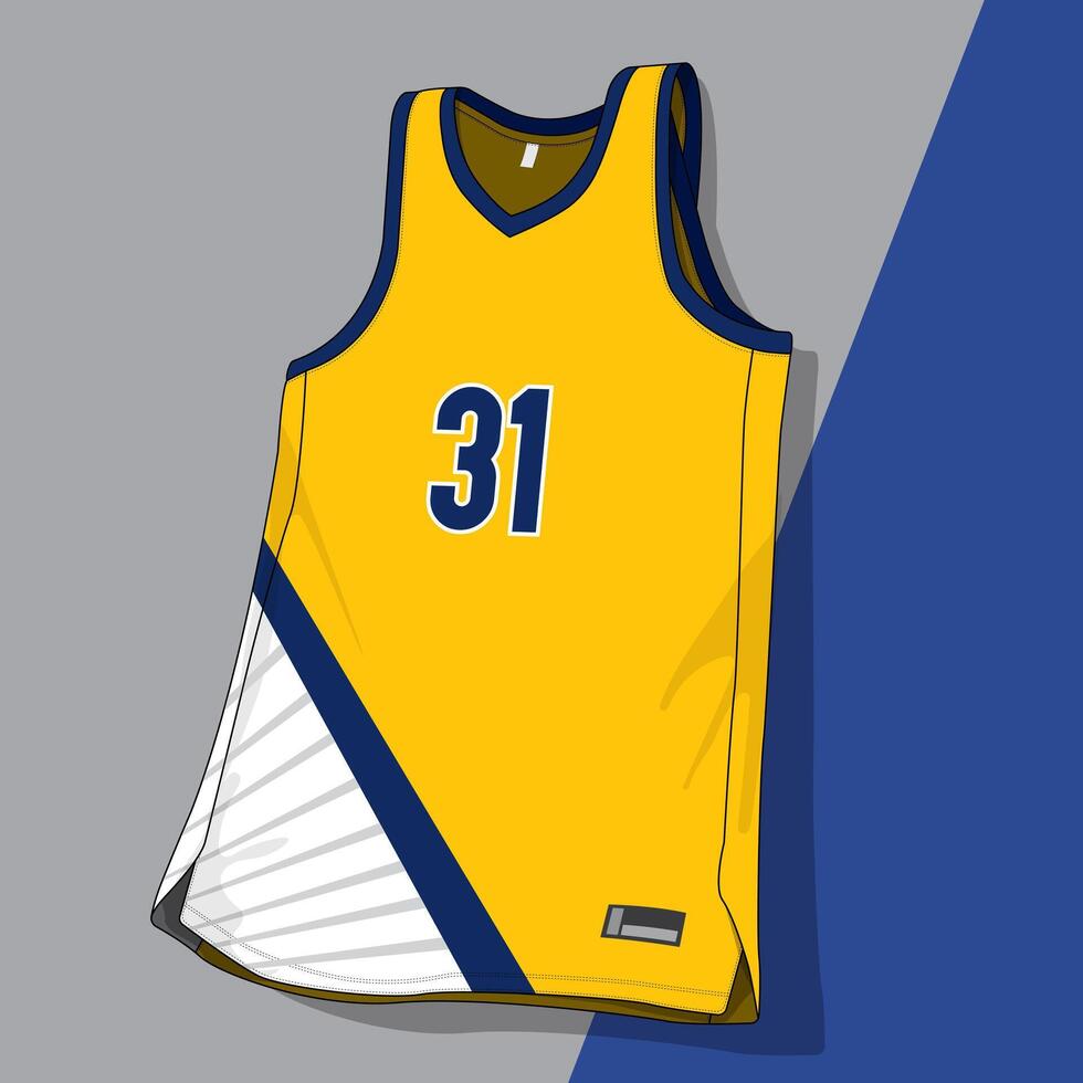 basketball with modern design in yellow color template vector