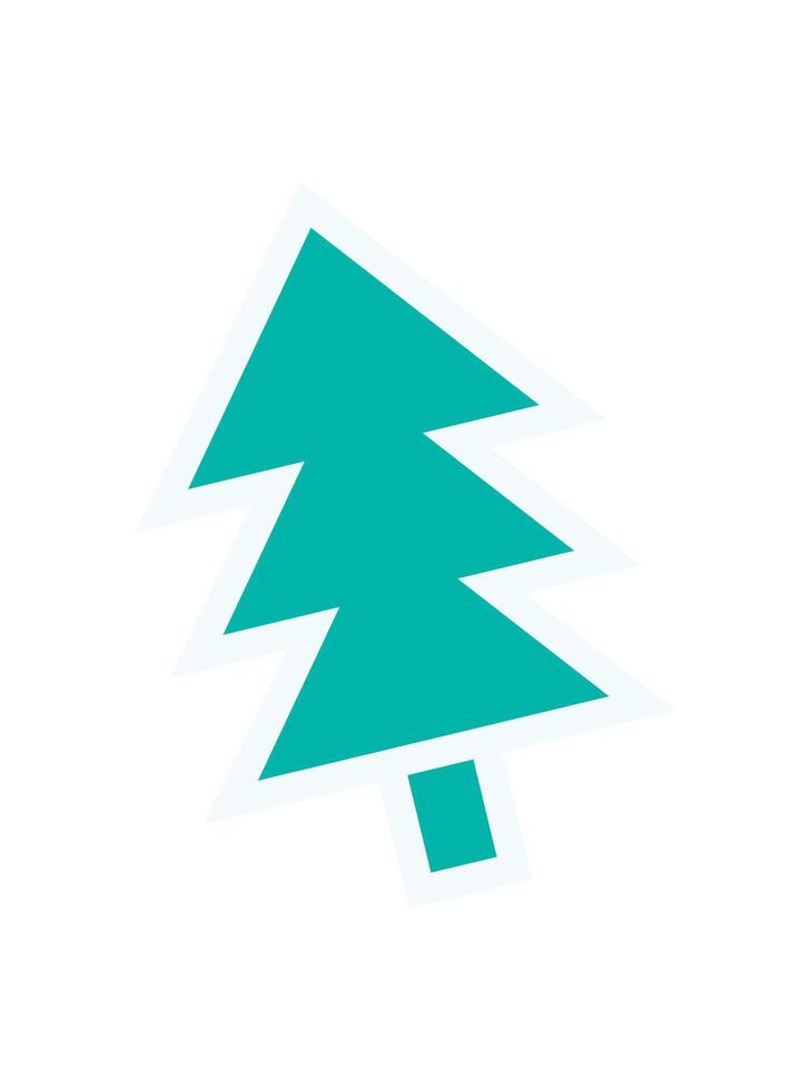 Brutalist tree icon sticker. Geometric shape element with abstract style. A flat representation of a modern symbol, perfect for trendy designs, y2k aesthetics, and graphic applications. vector