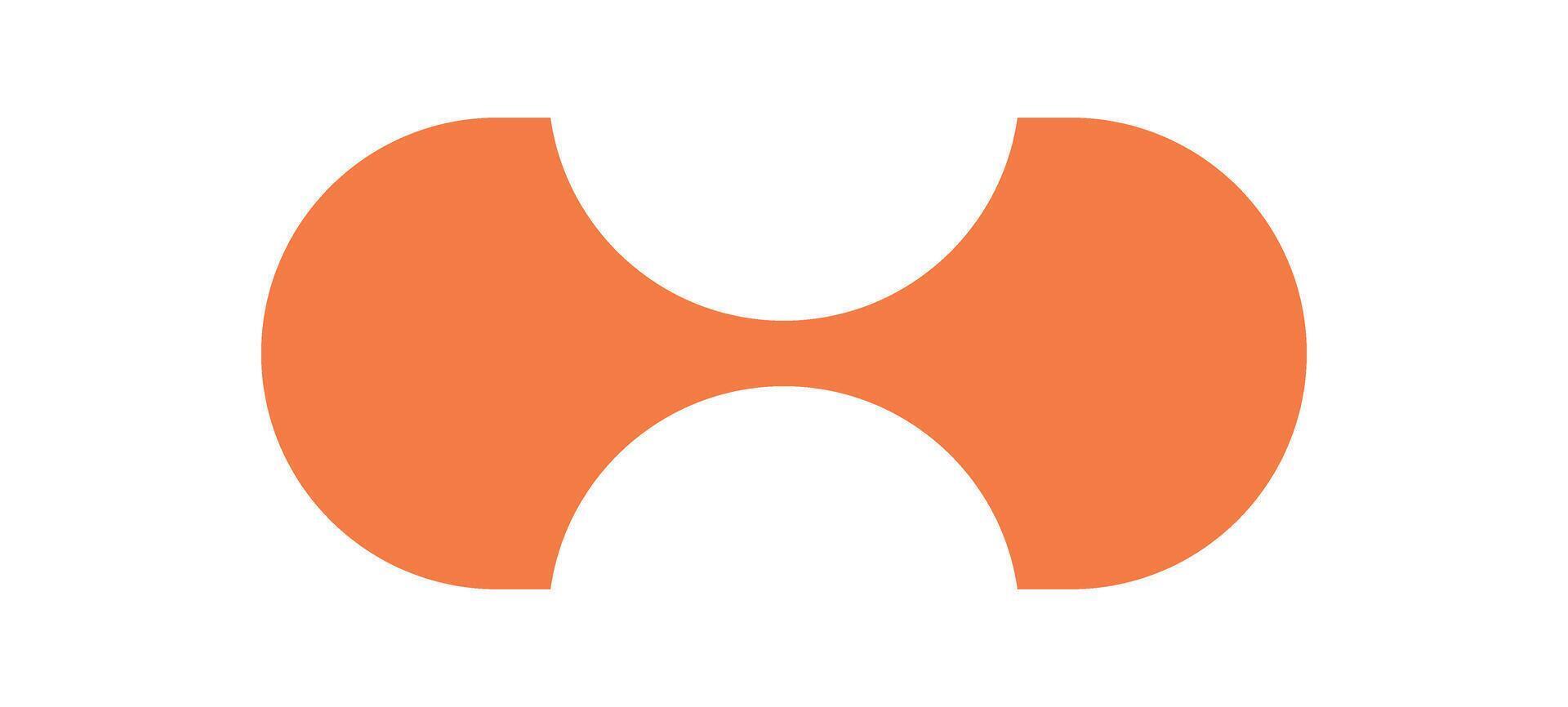 Brutalist abstract shape. Modern geometric figure with flat curves and oval elements. Contemporary icon, y2k style, suitable for graphic applications, branding, or artistic projects. vector