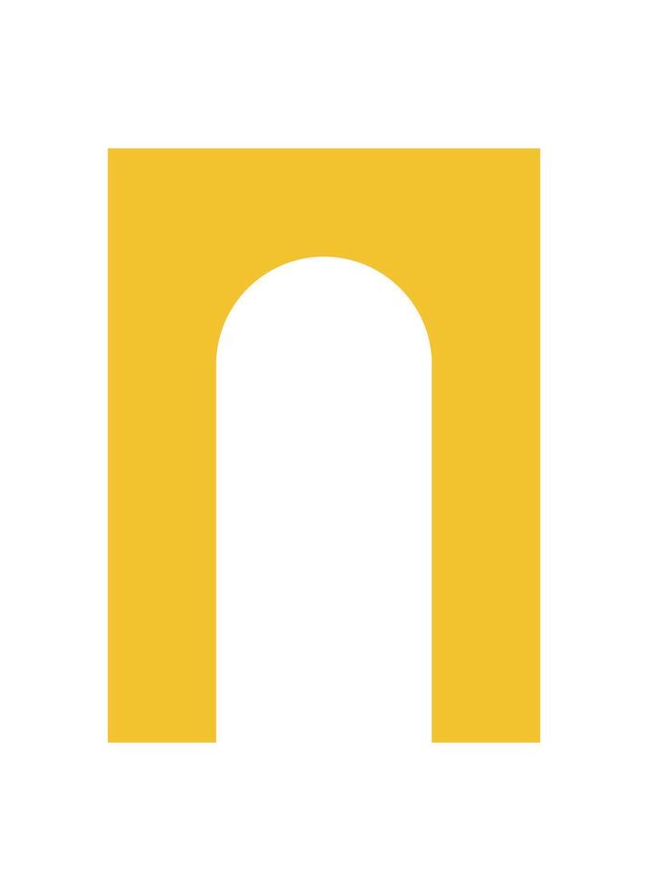 Modern abstract shape icon. Minimal oval form element with a bold curve. This y2k design represents brutalist aesthetics, offering a simple, graphic badge for various applications. vector