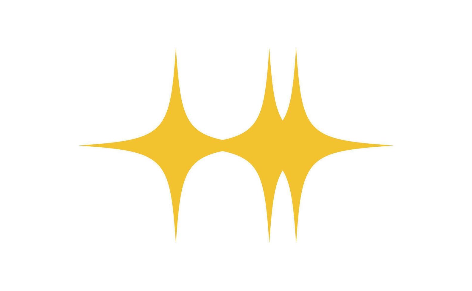 Bold abstract star icon. A minimal shape and symbol representing a star element. Contemporary design, flat graphic style, suitable for modern branding or retro aesthetic projects. vector