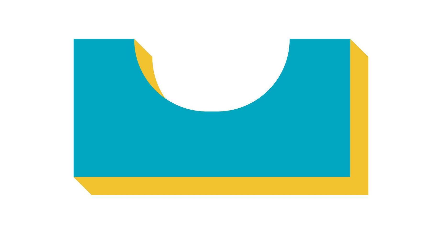 Abstract shape with curve and circle. Geometric element with triangle and flat icon. Bold symbol of brutalism, modern aesthetic, y2k style, suitable for graphic projects artistic designs. vector