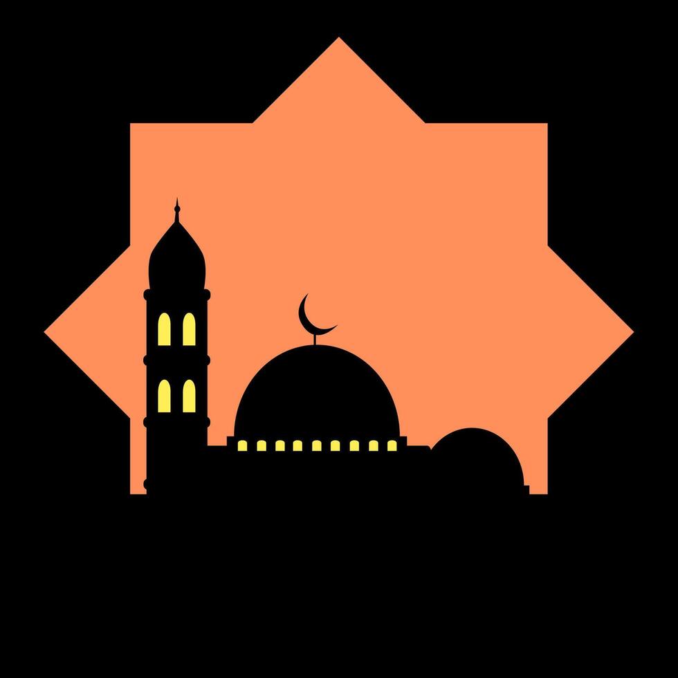 simple illustration of mosque silhouette vector