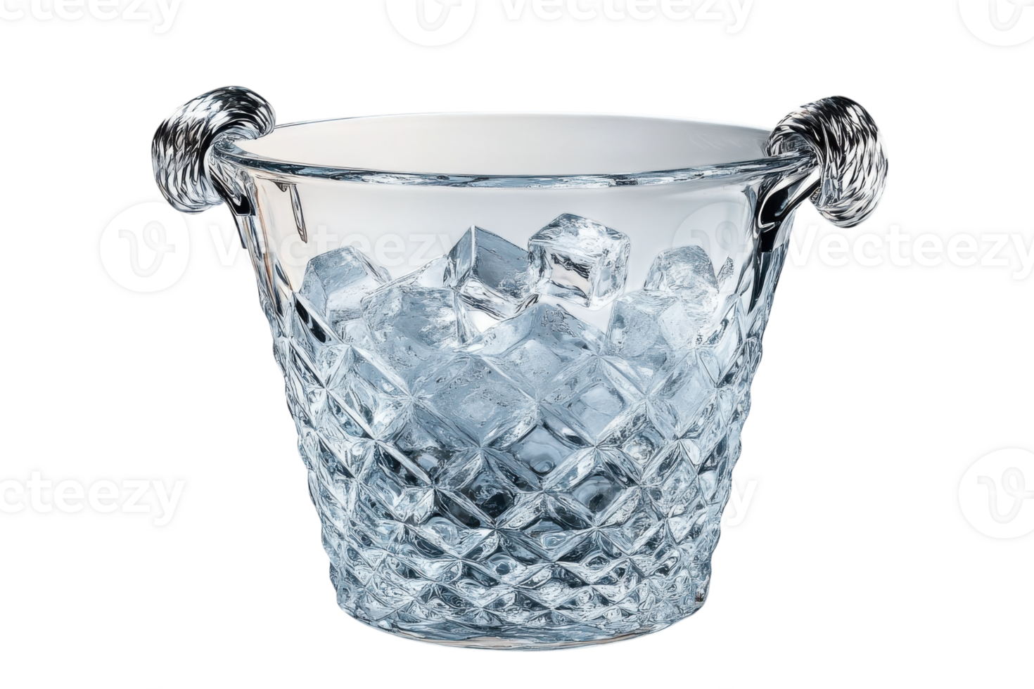 Ice bucket with intricate design perfect for serving chilled beverages at gatherings or events png