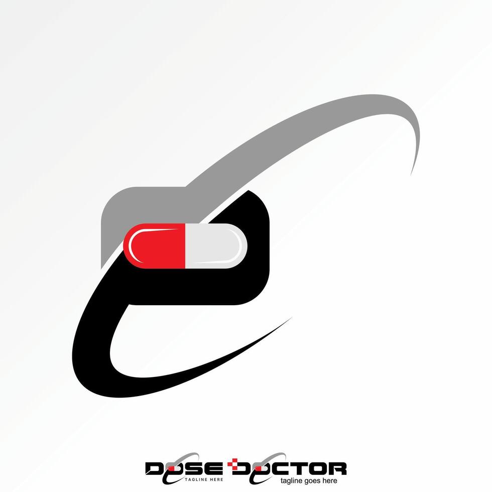 Logo design graphic concept creative premium stock image graphic text word Doctor Dose capsule pharma pill nurse monogram typography healthcare vector