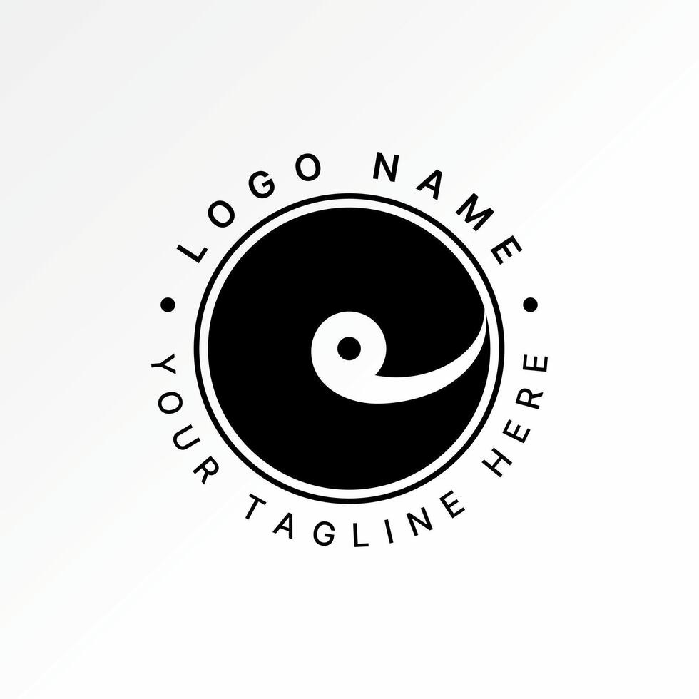 Logo design graphic concept creative premium stock image graphic initial E font circle negative space stripe monogram typography branding vector