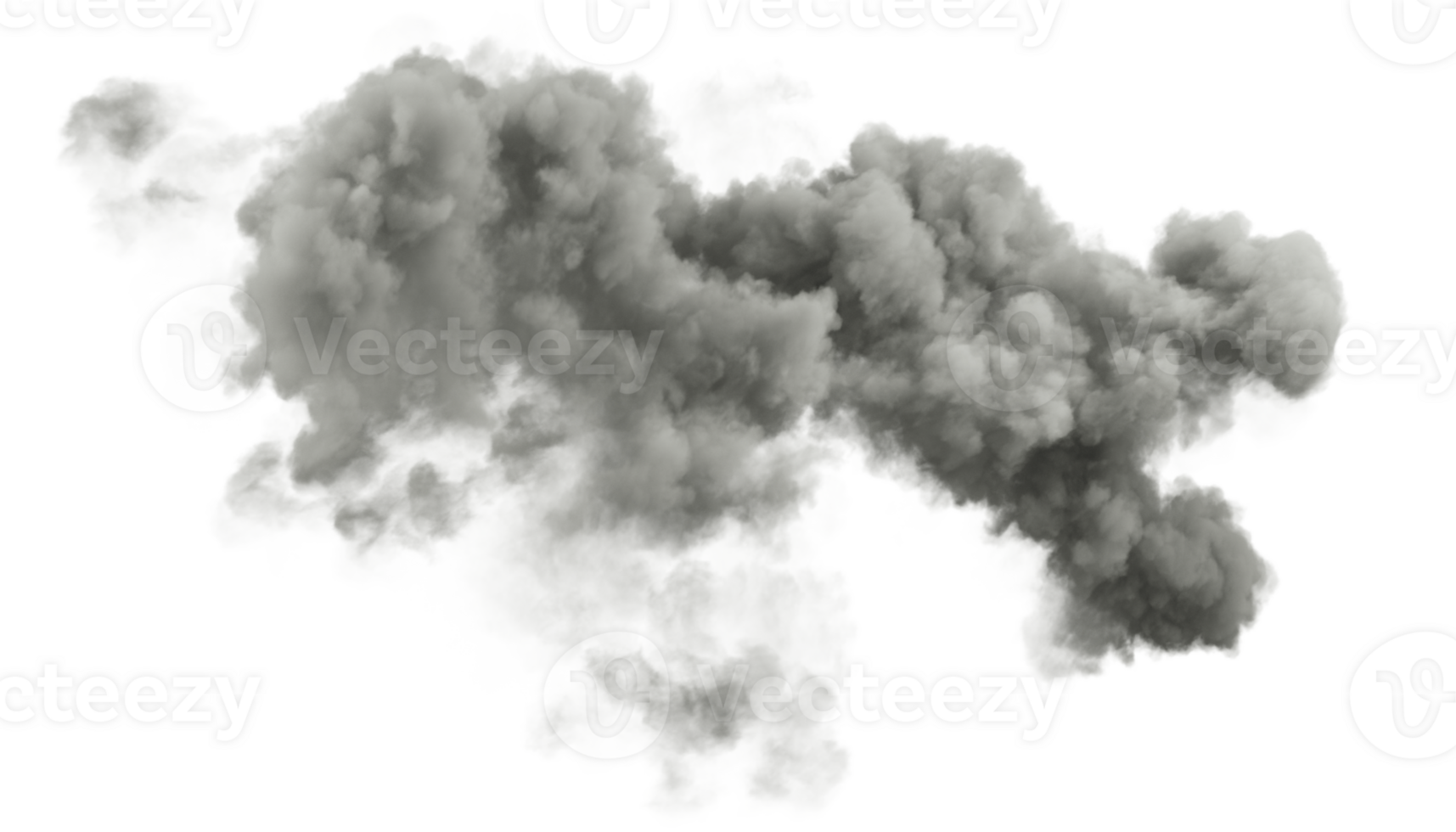 Isolated overcast clouds pollution special effect movement shapes 3d illustrations png