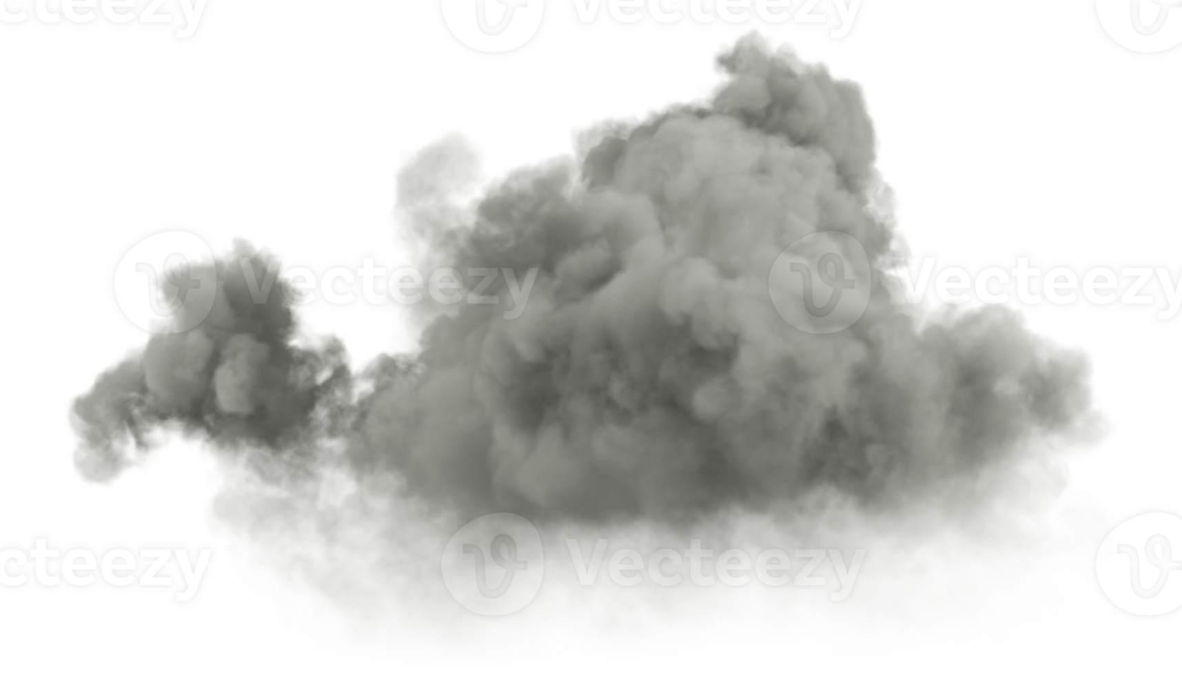 Isolated darkness mysterious carbon clouds on transparent backgrounds 3d rendering file png