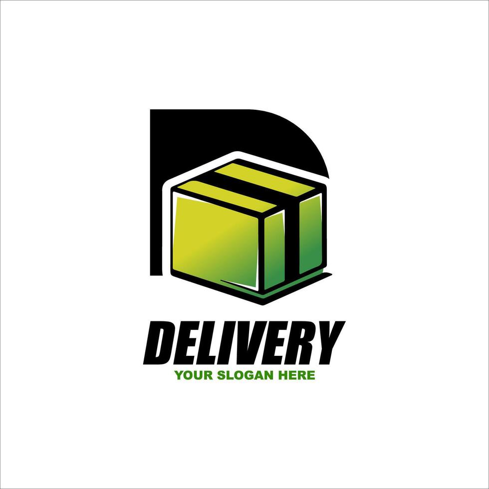 Fast delivery logo template design with a box vector