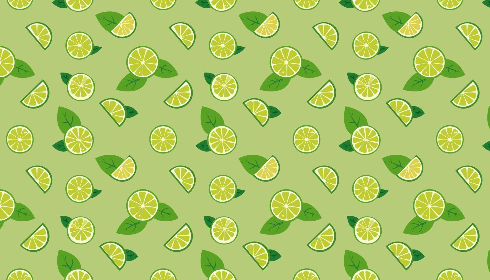 Lime pattern illustration. Background with lime slices. vector