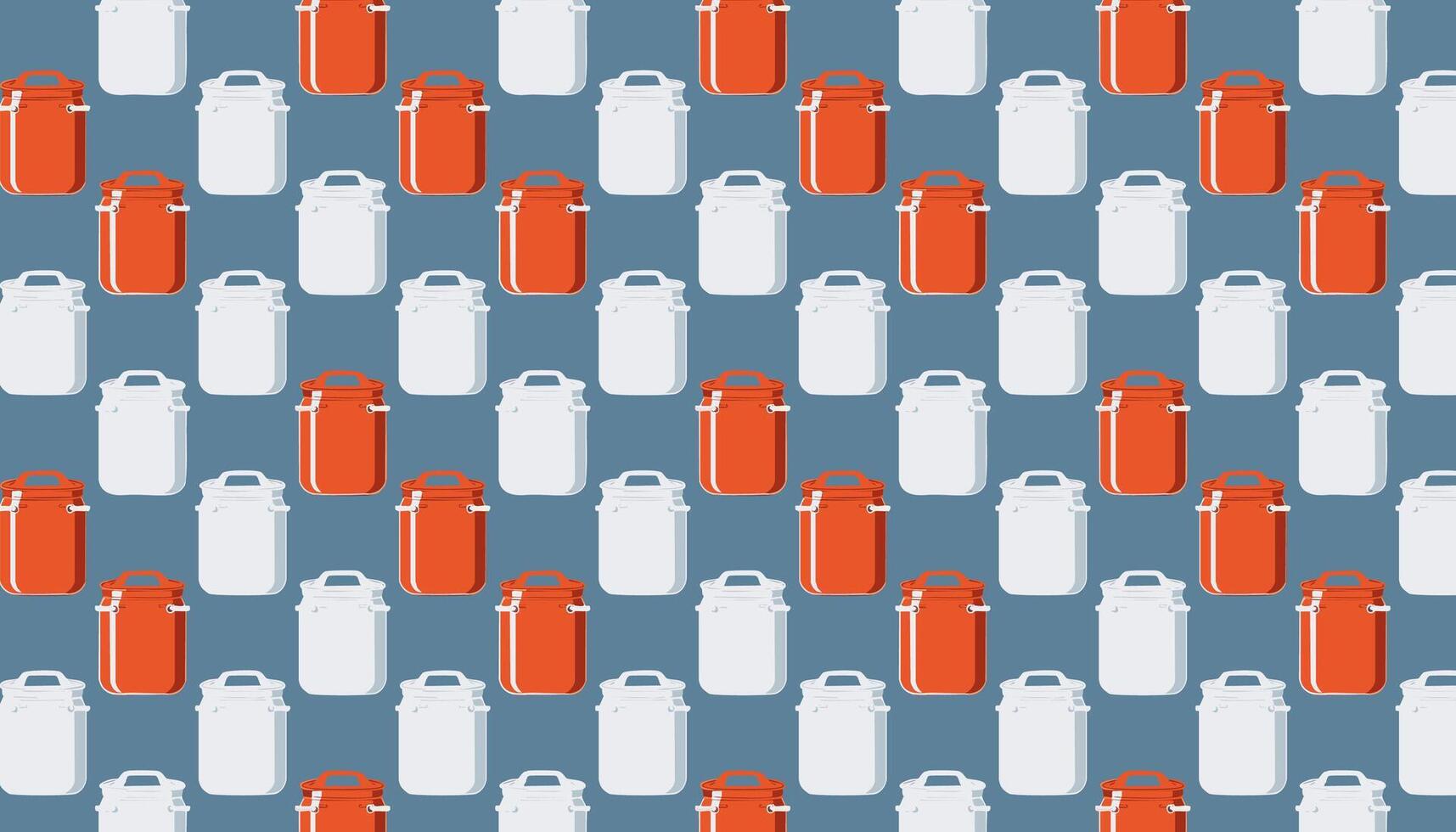 Pattern with Canister set on blue background. illustration. vector