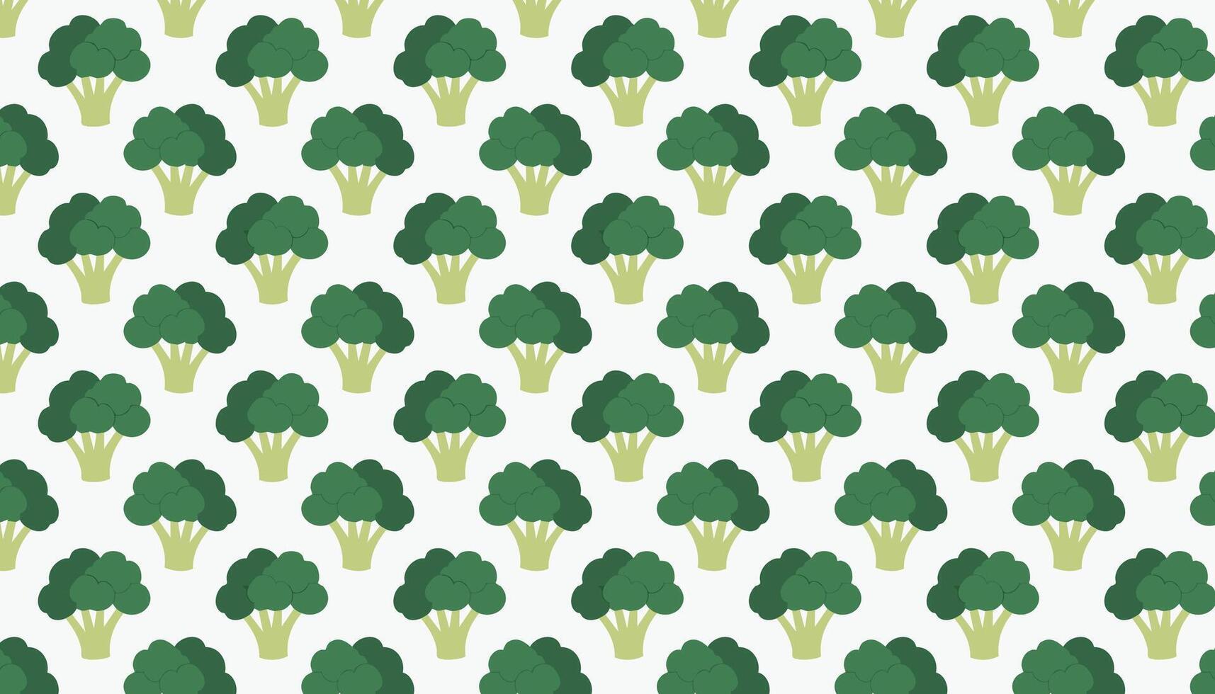 Broccoli pattern illustration. Vegetarian food background. vector