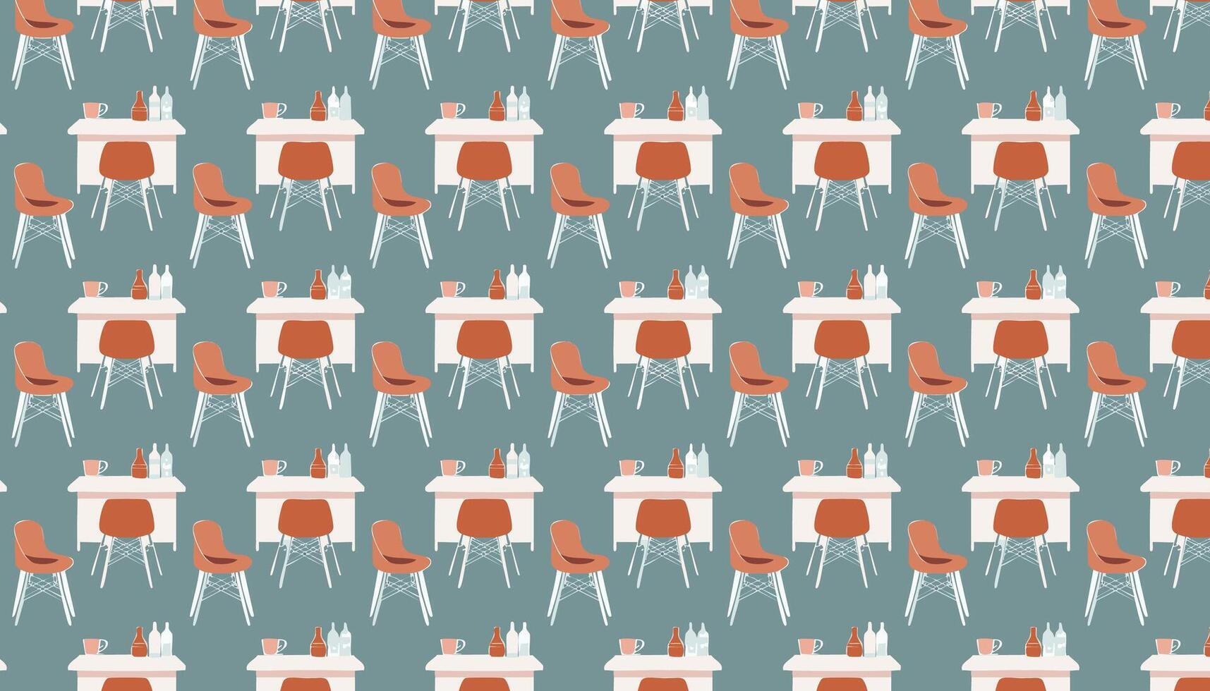Pattern with kitchen chairs. illustration in flat style. vector