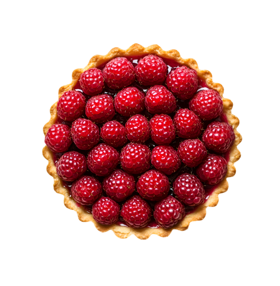Raspberry tart isolated on a transparent background png