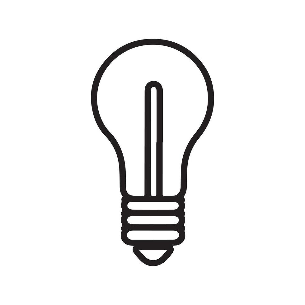 Premium Black Line Drawing of an Idea Light Bulb vector