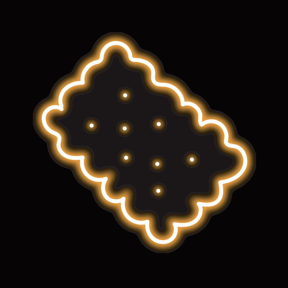 neon biscuit isolated on black background vector