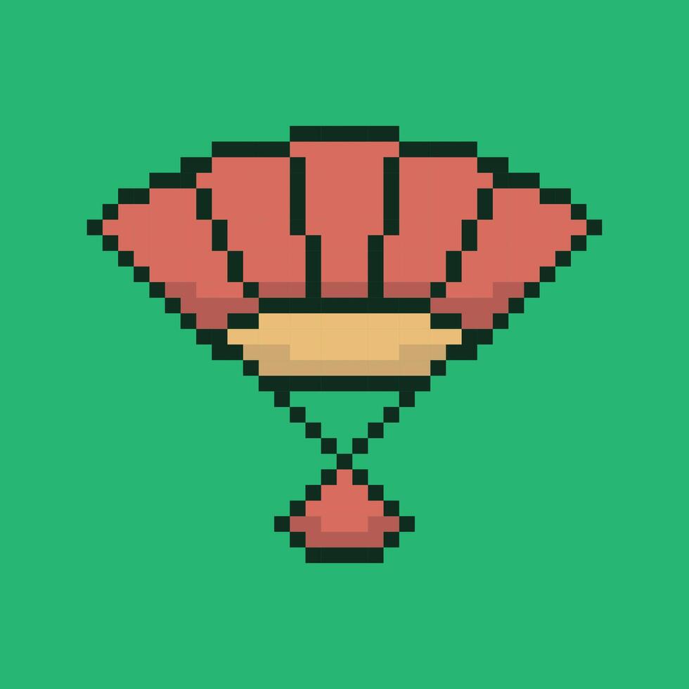 chinese new year fan pixel art vector