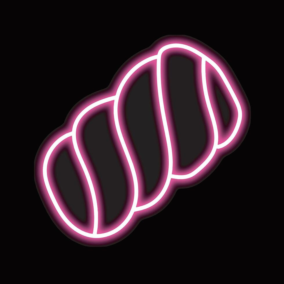 neon marshmallows isolated on black background. vector