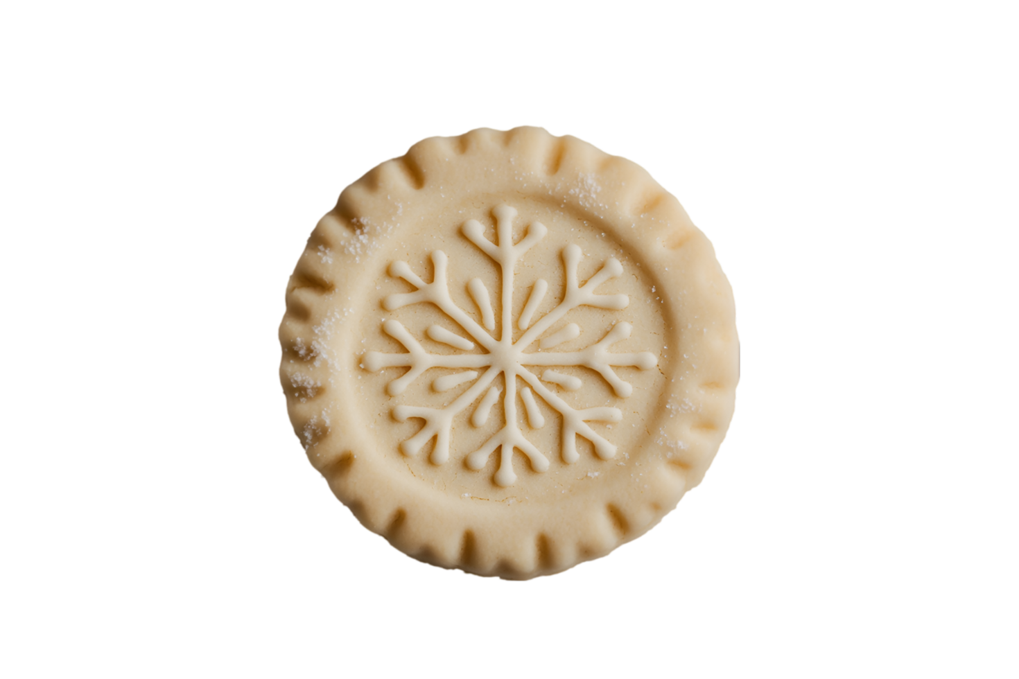 Snowflake design cookie isolated on a transparent background png