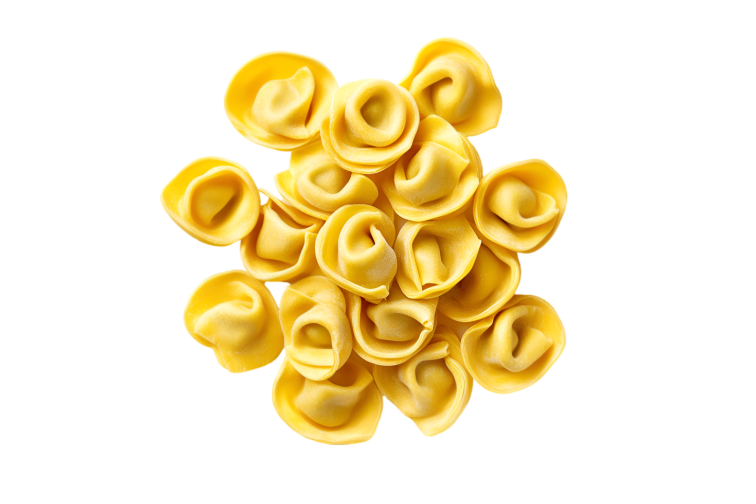 Tortellini pasta in a pile isolated on a transparent background png